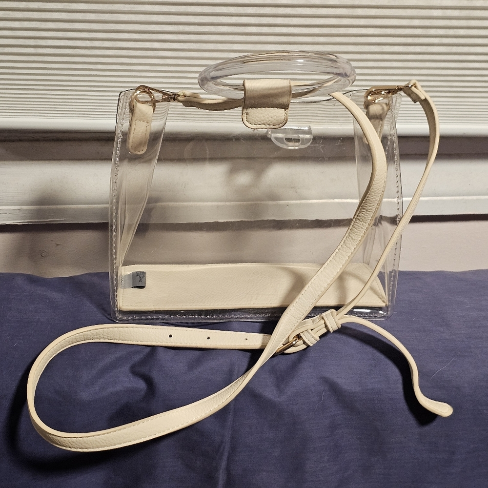 Madison West Classy Clear Crossbody Tote Bag